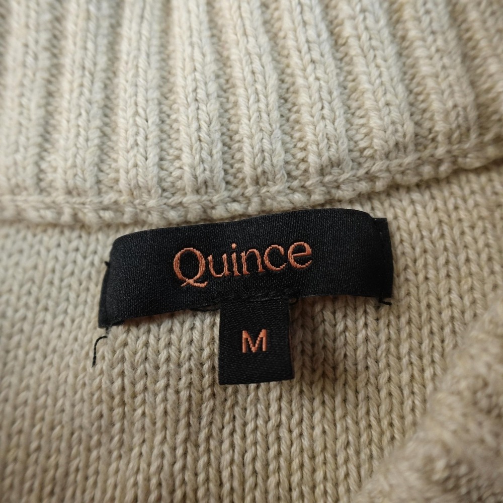 Quince Speckled Beige Button-Up Cropped Cardigan - Picture 7 of 12